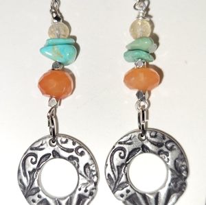 Handmade Turquoise and Silver Earrings